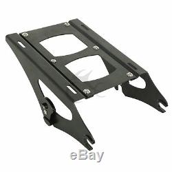 10.7'' Black Chopped Tour Pak Pack & Mounting Rack For Harley Touring 2014-2019