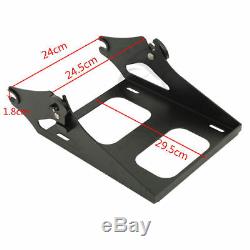 10.7'' Black Chopped Tour Pak Pack & Mounting Rack For Harley Touring 2014-2019