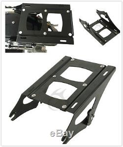 10.7'' Black Chopped Tour Pak Pack & Mounting Rack For Harley Touring 2014-2019