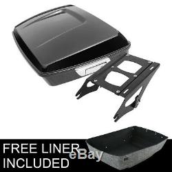 10.7'' Chopped Tour Pak Pack & Black Mount Rack For Harley Road Glide King 14-18