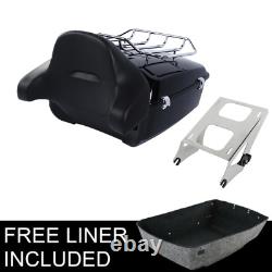 13.7 King Pack Trunk Backrest Rack Mount Fit For Harley Tour Pak Touring 14-21