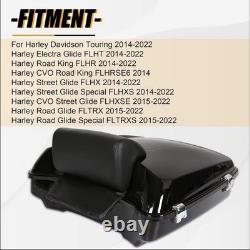14-26 Harley Touring Glide Razor Trunk with Slim Backrest Mount Rack Withkey