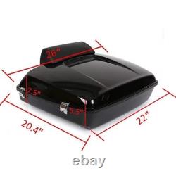 14-26 Harley Touring Glide Razor Trunk with Slim Backrest Mount Rack Withkey