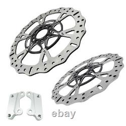 14 Big Floating Front Brake Rotors with Caliper Adapter for Harley 08-22Touring