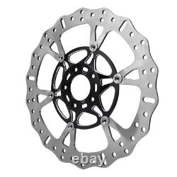 14 Black Floating Front Brake Rotors with Caliper Brackets for Harley Touring
