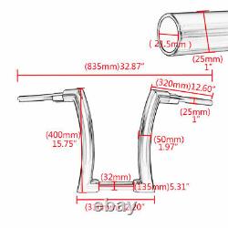 16 Ape Hanger Fat Bars Handlebars 2For Harley Touring Sportster Softail Dyna