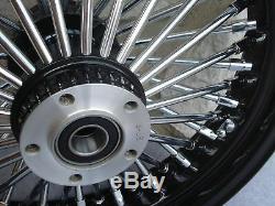 16 Black Fat Spoke Rear Wheel For Harley Fxst Softail Touring Baggers 2000-07