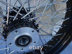 16 X 3.5 60 Spoke Black Rear Wheel For Harley Fxst, Flst, Xl, Touring