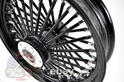 16 x 3.5 Black Out 46 Fat King Spoke Rear Wheel Rim Harley Touring Softail Dyna