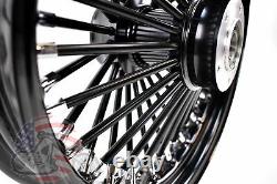 16 x 3.5 Black Out 46 Fat King Spoke Rear Wheel Rim Harley Touring Softail Dyna