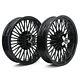 16 X 3.5 Fat Spoke Front Rear Wheel Rim Set For Harley Dyna Touring Gloss Black