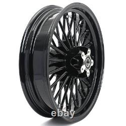 16 x 3.5 Fat Spoke Front Rear Wheel Rim Set for Harley Dyna TOURING Gloss Black