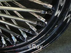 16x3.5 Dna Black Mammoth 52 Spoke Wheel Set For Harley Softail & Touring