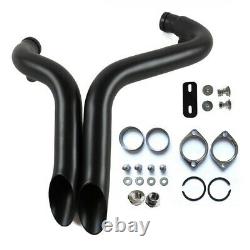 2 Exhaust Pipes for Harley M8 Engine 2017-Up Touring Softail With Flange Black