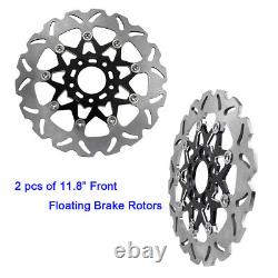 2 PCS 11.8 Black Floating Front Brake Rotors for Harley Softail Dyna XL Touring