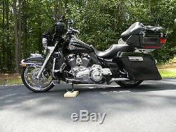 2 into 1 Stretched Extended Touring Hard Saddlebags Black for Harley 97-2013