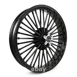 21 3.5'' Golss Black Front Wheel Dual Disc Fat Spoke for Harley Touring Softail