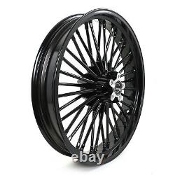 21 3.5'' Golss Black Front Wheel Dual Disc Fat Spoke for Harley Touring Softail