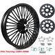 21 Gloss Black Fat Spoke Front Wheel With Rotors 21x3.5 For Harley Touring Flhtc