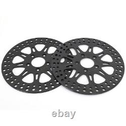 21 Gloss Black Fat Spoke Front Wheel with Rotors 21x3.5 for Harley Touring FLHTC