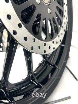 21 Gloss Black Talon Harley Front Wheel Shinko Tire Black Rotor 08-23 Touring