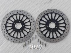 21 Gloss Black Talon Harley Front Wheel Shinko Tire Black Rotor 08-23 Touring