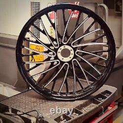 21 Inch Dirty Spoke Dual Disc Set up Motorcycle Wheels Harley Bagger Touring
