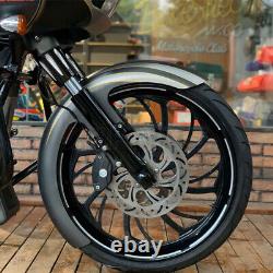 21 Wheels Wrap Front Fender For Harley Bagger Touring Electra Glide Vivid Black