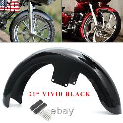 21Wrap Vivid Black Front Fender For Harley Touring Road Glide Road King Baggers