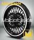 21x3.5 52 Fat Spoke Wheel Black For Harley Touring Bagger 08-up With Tire Rotors
