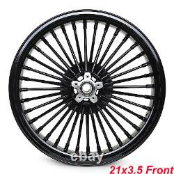 21x3.5 16x3.5 Fat Spoke Wheels for Harley Touring Electra Glide Road King 00-07