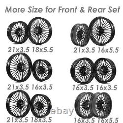 21x3.5 16x3.5 Fat Spoke Wheels for Harley Touring Electra Glide Road King 00-07