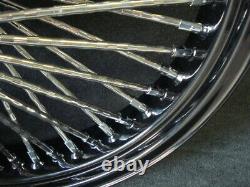 21x3.5 Black Dna Mammoth 52 Diamond Spoke 84-99 Front Wheel For Harley Touring