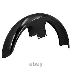 23 Gloss Black Wrap Front Fender Fit For Harley Touring Street Glide Road Glide