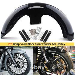 23 Vivid Black Wrap Front Fender Fit For Harley Electra Street Road Glide King