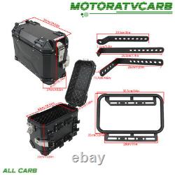 36L 2×Side Case Hard Saddlebags Motorcycle Tour Trunk Luggage & Mounting Bracket