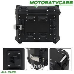 36L 2×Side Case Hard Saddlebags Motorcycle Tour Trunk Luggage & Mounting Bracket