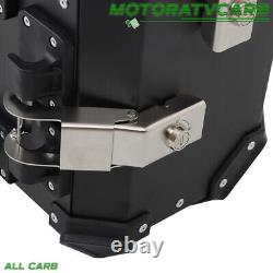 36L 2×Side Case Hard Saddlebags Motorcycle Tour Trunk Luggage & Mounting Bracket