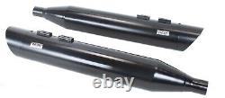 4 Black Slash Freedom Tip Slip-On Mufflers Exhaust Pipes 95-16 Harley Touring