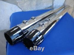 4 Blk Tip Slip-on Mufflers For Harley Electra Ultra Glide Touring 95-16 Exhaust