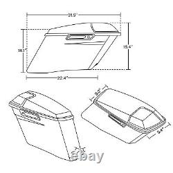 4 Extended Hard Saddlebags Fit For Harley Touring CVO Street Glide 14-later