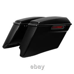 4 Stretched Hard Saddlebags Fit For Harley Touring Road Glide 14-24 Vivid Black