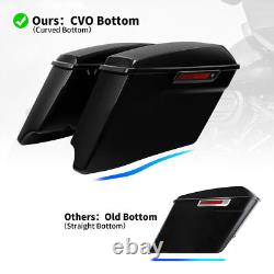 4 Stretched Hard Saddlebags Fit For Harley Touring Road Glide 14-24 Vivid Black