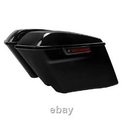 4 Stretched Hard Saddlebags Fit For Harley Touring Road Glide 14-24 Vivid Black