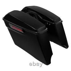 4 Stretched Hard Saddlebags Fit For Harley Touring Road Glide 14-24 Vivid Black