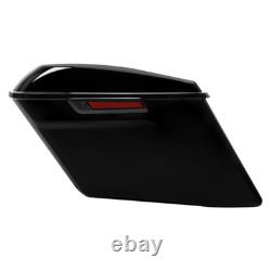 4 Stretched Hard Saddlebags Fit For Harley Touring Road Glide 14-24 Vivid Black