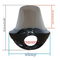 5.75 Headlight Fairing Mask with 17 Windshield For Harley Touring 35-49mm Forks
