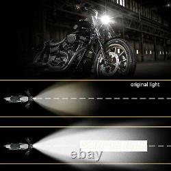 5.75 gloss black LED daymaker bullet headlight Harley Softail vrod touring FXST