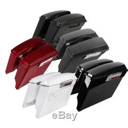 5 Extended Hard Saddlebags Saddle Bags with Lids For Harley Touring Models 93-13
