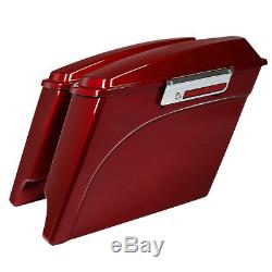 5 Extended Hard Saddlebags Saddle Bags with Lids For Harley Touring Models 93-13
